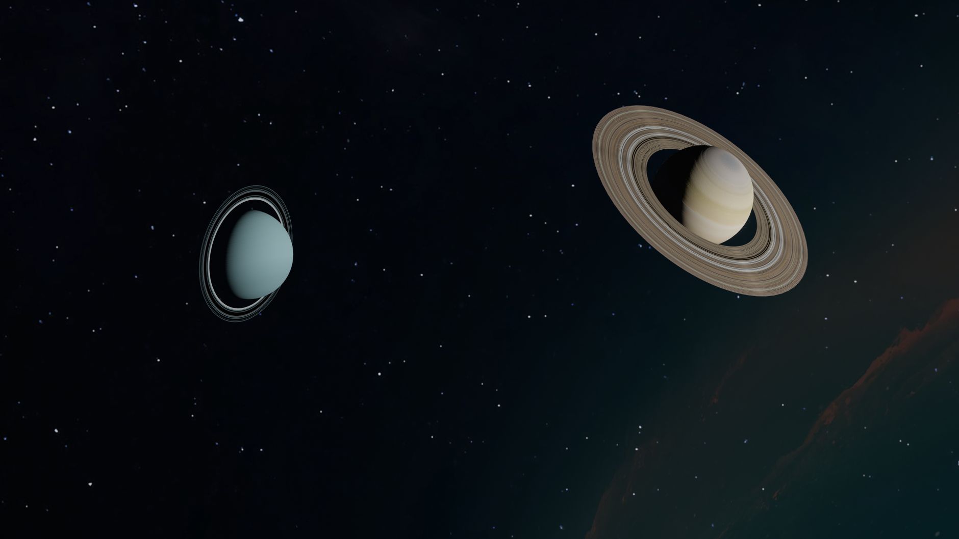 Saturn passes a field star